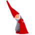 MagicHome Christmas figurine, Elf with a sack, red, fabric, 13x10x43 cm