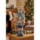 MagicHome Christmas figurine, Reindeer girl in a blue sweater, fabric, 24x18x55 cm MagicHome Christmas figurine, Reindeer girl in a blue sweater, fabric, 24x18x55 cm