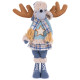 MagicHome Christmas figurine, Reindeer girl in a blue sweater, fabric, 24x18x55 cm MagicHome Christmas figurine, Reindeer girl in a blue sweater, fabric, 24x18x55 cm