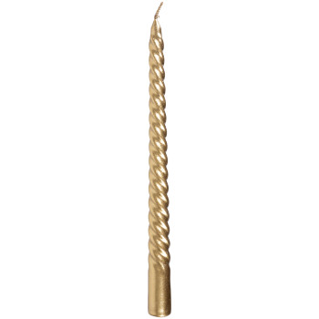MagicHome Christmas candle, 25 cm, pack. 2 pcs., golden, spiral, twisted