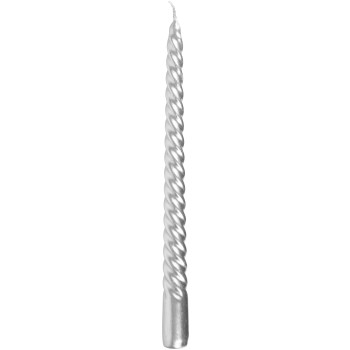 Jõuluküünal MagicHome, 25 cm, pak. 2 tk., hõbedane, spiraal, keerutatud Jõuluküünal MagicHome, 25 cm, pak. 2 tk., hõbedane, spiraal, keerutatud