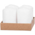 MagicHome Christmas candle, 4x6 cm, cylindrical, pack. 4 pcs, white, with glitter, Advent