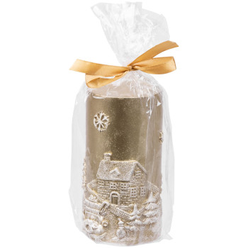 Jõuluküünal MagicHome, 7x12,5 cm, kuldne, kaunistusega, 27 tundi Jõuluküünal MagicHome, 7x12,5 cm, kuldne, kaunistusega, 27 tundi