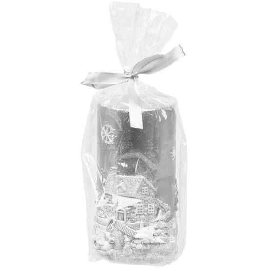 Рождественская свеча MаgiсHome, 7x12,5 см, серебро, с декором, 27 часов. Рождественская свеча MаgiсHome, 7x12,5 см, серебро, с декором, 27 часов.