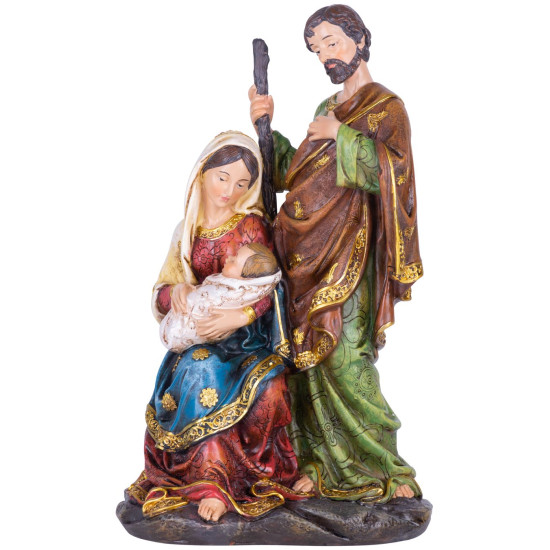 MagicHome Christmas decoration, Holy Family, polyresin, 25 cm