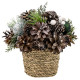 Ikebana MagicHome Christmas, natural, with green balls, 19x19 cm Ikebana MagicHome Christmas, natural, with green balls, 19x19 cm