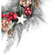 MagicHome Christmas wreath, natural, hanging, with bristles and stars, 39 cm MagicHome Christmas wreath, natural, hanging, with bristles and stars, 39 cm