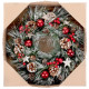 MagicHome Christmas wreath, natural, hanging, with bristles and stars, 39 cm MagicHome Christmas wreath, natural, hanging, with bristles and stars, 39 cm