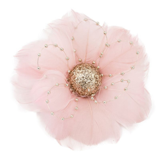 MagicHome Christmas flower, fluffy, pink, 12x12x6 cm MagicHome Christmas flower, fluffy, pink, 12x12x6 cm