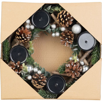 MagicHome Christmas wreath, Advent, natural, 30 cm MagicHome Christmas wreath, Advent, natural, 30 cm
