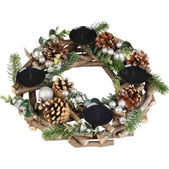 MagicHome Christmas wreath, Advent, natural, 30 cm