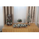 MagicHome Christmas tree, wooden, with silver balls, 20x3x47 cm
