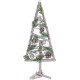 MagicHome Christmas tree, wooden, with silver balls, 20x3x47 cm