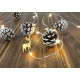 MagicHome Christmas Pine chain, 20x LED warm white, with snowy cones, 2xAA, simple lighting, lighting, L-1.9 m MagicHome Christmas Pine chain, 20x LED warm white, with snowy cones, 2xAA, simple lighting, lighting, L-1.9 m