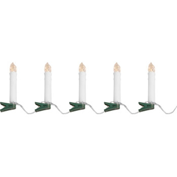 MagicHome jõuluküünal, klambriga, kett, 10x LED, 2xAA, 10 tk, taimer, 1,5x9 cm