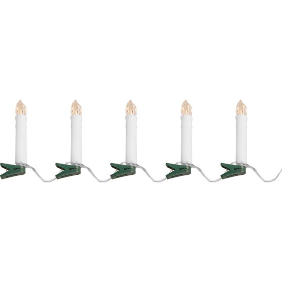 MagicHome jõuluküünal, klambriga, kett, 10x LED, 2xAA, 10 tk, taimer, 1,5x9 cm