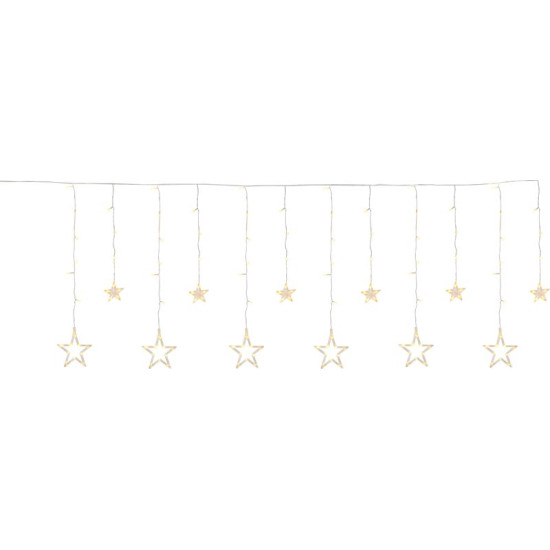 LED гирлянда для штор MagicHome Christmas, 138x LED, теплый белый, со звездами, 230В, 8 функций, освещение, L-220x60/90 см