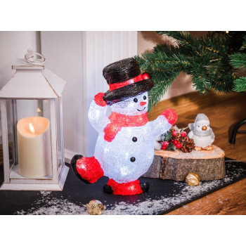 MagicHome Christmas decoration, Snowman, 30x LED, cold white, acrylic, IP44, exterior, 22x14x30 cm MagicHome Christmas decoration, Snowman, 30x LED, cold white, acrylic, IP44, exterior, 22x14x30 cm