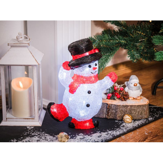 MagicHome Christmas decoration, Snowman, 30x LED, cold white, acrylic, IP44, exterior, 22x14x30 cm MagicHome Christmas decoration, Snowman, 30x LED, cold white, acrylic, IP44, exterior, 22x14x30 cm