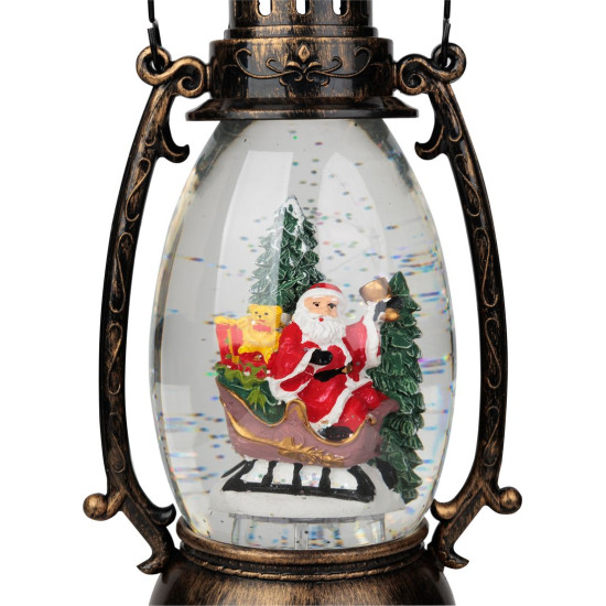 Lantern MagicHome Christmas Retro, LED, with Santa, with glitter, black, 3xAA, plastic, 13x11x24/35 cm Lantern MagicHome Christmas Retro, LED, with Santa, with glitter, black, 3xAA, plastic, 13x11x24/35 cm