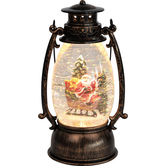 Lantern MagicHome Christmas Retro, LED, with Santa, with glitter, black, 3xAA, plastic, 13x11x24/35 cm Lantern MagicHome Christmas Retro, LED, with Santa, with glitter, black, 3xAA, plastic, 13x11x24/35 cm