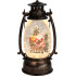 Lantern MagicHome Christmas Retro, LED, with Santa, with glitter, black, 3xAA, plastic, 13x11x24/35 cm