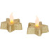 MagicHome Christmas candle, LED Star, gold, warm white, 5.8x4.8 cm