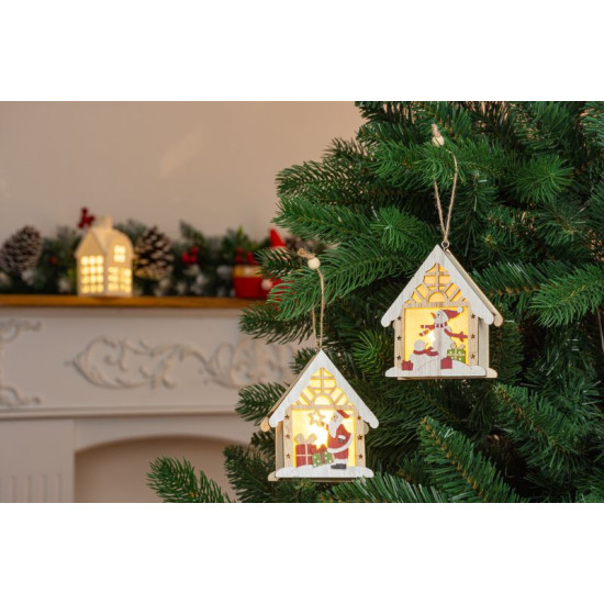 Jõulukaunistus MagicHome, Lumememm majas, LED, rippuv, 9,2x3x10,4 cm Jõulukaunistus MagicHome, Lumememm majas, LED, rippuv, 9,2x3x10,4 cm