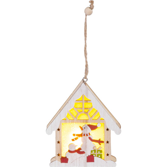 Jõulukaunistus MagicHome, Lumememm majas, LED, rippuv, 9,2x3x10,4 cm Jõulukaunistus MagicHome, Lumememm majas, LED, rippuv, 9,2x3x10,4 cm