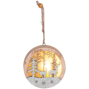 Jõulukaunistus MagicHome, Hirv kuulis, LED, rippuv, MDF, 8,5x2x8,5 cm Jõulukaunistus MagicHome, Hirv kuulis, LED, rippuv, MDF, 8,5x2x8,5 cm