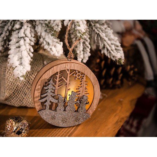 Новогоднее украшение MagicHome, Снеговик в шаре, LED, подвесное, МДФ, 8,5x2x8,5 см Новогоднее украшение MagicHome, Снеговик в шаре, LED, подвесное, МДФ, 8,5x2x8,5 см