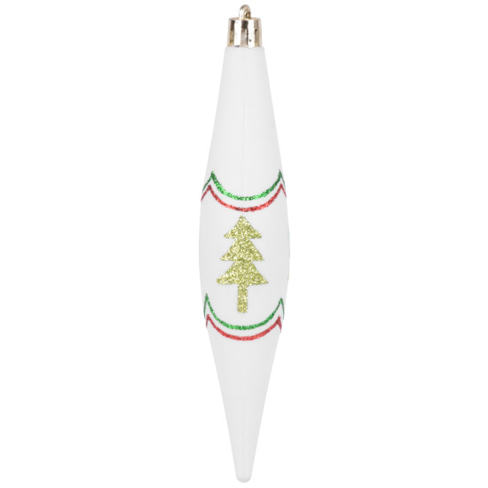 MagicHome Christmas ornament, pack. 4 pcs, red-green, with decoration, for the Christmas tree, 3x15 cm