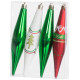 MagicHome Christmas ornament, pack. 4 pcs, red-green, with decoration, for the Christmas tree, 3x15 cm