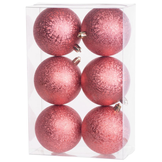 MagicHome Christmas balls, 6 pcs., red, for the Christmas tree, 8 cm MagicHome Christmas balls, 6 pcs., red, for the Christmas tree, 8 cm