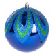 MagicHome Christmas balls, 4 pcs, blue, with decoration, for the Christmas tree, 10 cm
