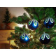 MagicHome Christmas balls, 4 pcs, blue, with decoration, for the Christmas tree, 10 cm