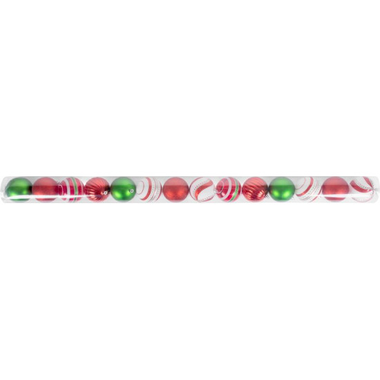 MagicHome Christmas balls, 14 pcs, red-white, with decoration, for Christmas tree, 8 cm, Sellbox 24 tubes MagicHome Christmas balls, 14 pcs, red-white, with decoration, for Christmas tree, 8 cm, Sellbox 24 tubes
