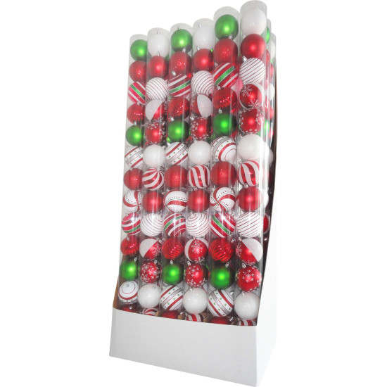 MagicHome Christmas balls, 14 pcs, red-white, with decoration, for Christmas tree, 8 cm, Sellbox 24 tubes MagicHome Christmas balls, 14 pcs, red-white, with decoration, for Christmas tree, 8 cm, Sellbox 24 tubes