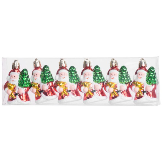 MagicHome Christmas ornament, pack. 6 pcs, Santa, for the Christmas tree, 6 cm MagicHome Christmas ornament, pack. 6 pcs, Santa, for the Christmas tree, 6 cm