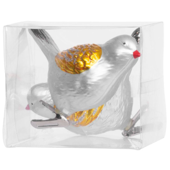 MagicHome Christmas ornament, pack. 2 pcs, birds, for the Christmas tree, 11 cm MagicHome Christmas ornament, pack. 2 pcs, birds, for the Christmas tree, 11 cm