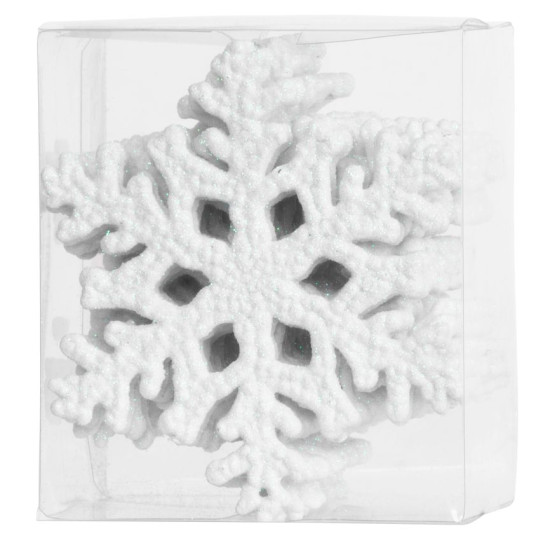 MagicHome Christmas decoration, 12 pcs, snowflake, white, for Christmas tree, 10 cm MagicHome Christmas decoration, 12 pcs, snowflake, white, for Christmas tree, 10 cm