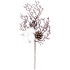 MagicHome Christmas twig, with cotton and cone, 30 cm