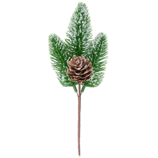 Jõuluoks MagicHome, naturaalne, männikäbiga, lumine, 18 cm