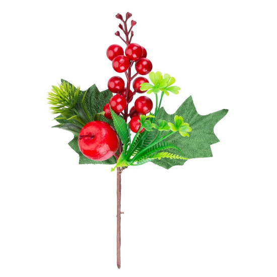 Twig MagicHome Christmas, with berries and an apple, 21 cm Twig MagicHome Christmas, with berries and an apple, 21 cm