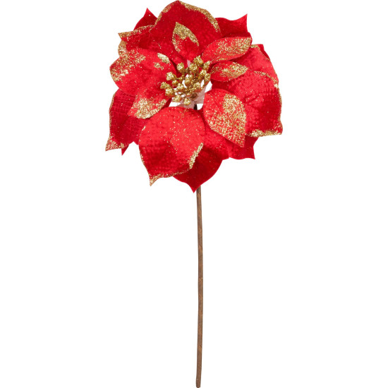 Flower MagicHome Christmas, Poinssetia, red, stem, flower size: 35 cm