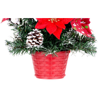 MagicHome Christmas tree, decorated, red, 41 cm MagicHome Christmas tree, decorated, red, 41 cm