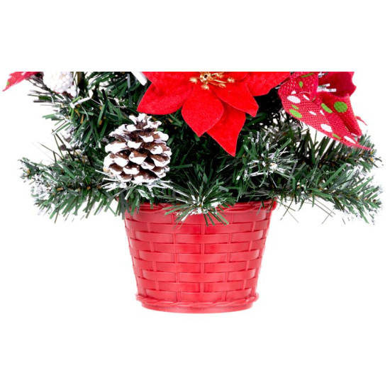 MagicHome Christmas tree, decorated, red, 41 cm