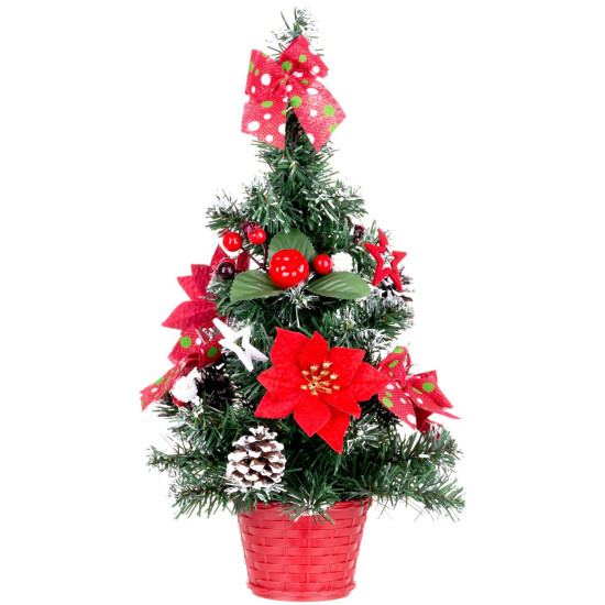 MagicHome Christmas tree, decorated, red, 41 cm