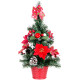 MagicHome Christmas tree, decorated, red, 41 cm