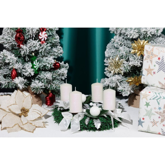 MagicHome Christmas wreath, Advent, white, 25 cm MagicHome Christmas wreath, Advent, white, 25 cm